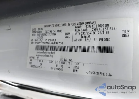 2017 Ford Transit-250 from USA, damaged, VIN 1FDYR2CM7HKA37738